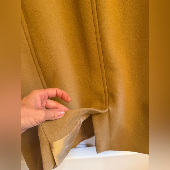 LL Bean Classic Lambswool Camel Trench Coat Long Length STUNNING! - Picture 5 of 16